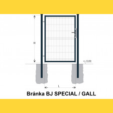 Gate BJ SPECIAL 1800x1000 / GALL / ZN+PVC7016