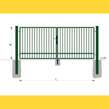 Gate BD SPECIAL 1300x5250 / TYČ / ZN+PVC6005