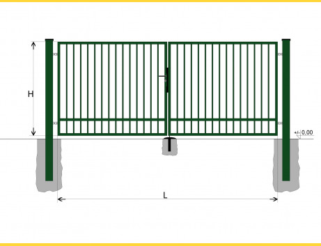 Gate BD SPECIAL 1300x5250 / TYČ / ZN+PVC6005