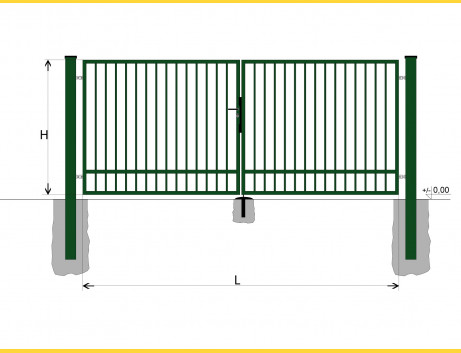Gate BD SPECIAL 1700x5250 / TYČ / ZN+PVC6005