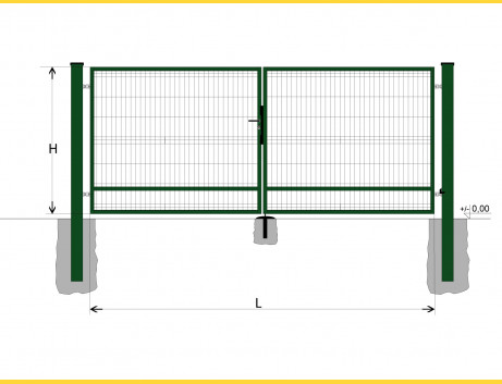 Gate BD SPECIAL 1300x5250 / GALL / ZN+PVC6005