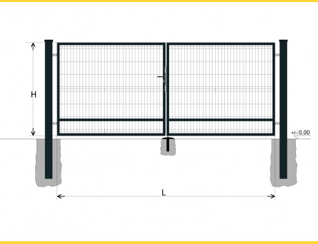 Gate BD SPECIAL 1200x3000 / GALL / ZN+PVC7016