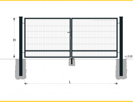 Gate BD SPECIAL 1200x3000 / DBL / ZN+PVC7016