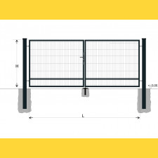 Gate BD SPECIAL 1200x3500 / DBL / ZN+PVC7016