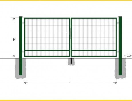 Gate BD SPECIAL 1400x3750 / DBL / ZN+PVC6005