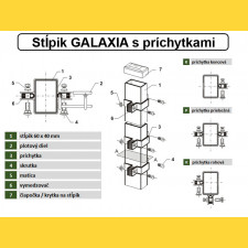 Słupek GALAXIA 60x40x1,50x1500 z stopą / ZN+PCV6005